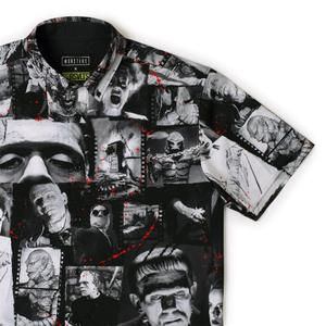 RSVLTS Stars of the Silver Scream KUNUFLEX Short Sleeve Shirt in Black — front view