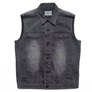 RSVLTS Denim Death Classic Denim Vest in Black — front view
