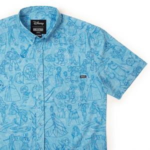 RSVLTS Sketches to Screen KUNUFLEX Short Sleeve Shirt in Blue — front view