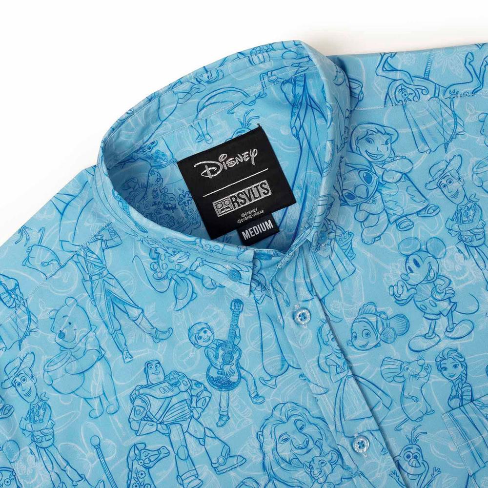 RSVLTS Sketches to Screen KUNUFLEX Short Sleeve Shirt in Blue — detail 6