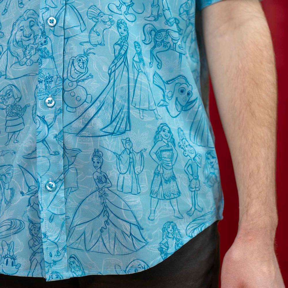 RSVLTS Sketches to Screen KUNUFLEX Short Sleeve Shirt in Blue — detail 7