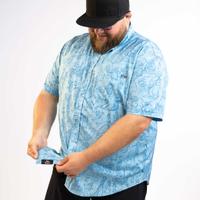 RSVLTS Sketches to Screen KUNUFLEX Short Sleeve Shirt in Blue — detail 10