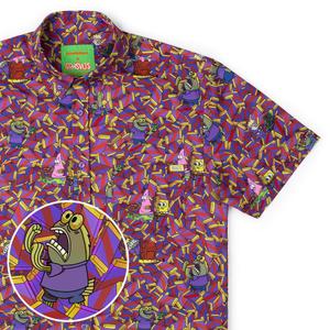 RSVLTS CHOOOOOCOLATE!!! KUNUFLEX Short Sleeve Shirt in Purple — front view