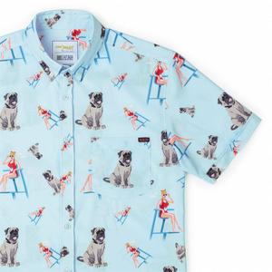 RSVLTS Wendy Peffercorn and the Beast KUNUFLEX Short Sleeve Shirt in Blue — front view