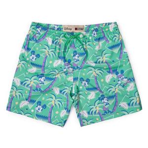 RSVLTS Cabana Mickey Hybrid Shorts in Green — front view