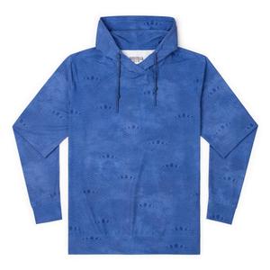 RSVLTS Pacific Coast Kaiju Performance Hoodie in Blue — front view