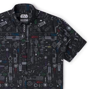 RSVLTS Saber Schematics KUNUFLEX Short Sleeve Shirt in Black — front view