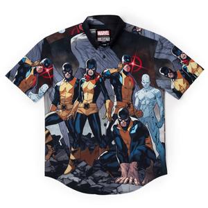 RSVLTS Xavier’s Shortlist KUNUFLEX Short Sleeve Shirt in Black — front view