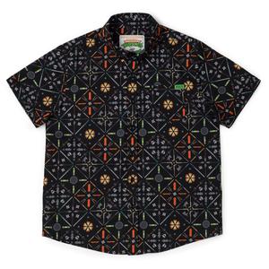 RSVLTS Splinter's Couch Youth KUNUFLEX Short Sleeve Shirt in Black — front view