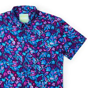 RSVLTS Tropiglow KUNUFLEX Short Sleeve Shirt in Blue — front view