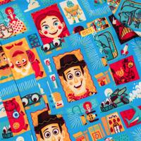RSVLTS Woodcut Woody & Friends KUNUFLEX Short Sleeve Shirt in Blue — detail 6