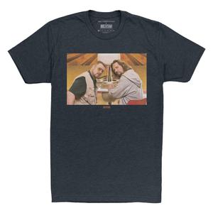 RSVLTS Walter & The Dude Crewneck Tee in Black — front view