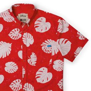 RSVLTS He Mele No Lilo KUNUFLEX Short Sleeve Shirt in Red — front view