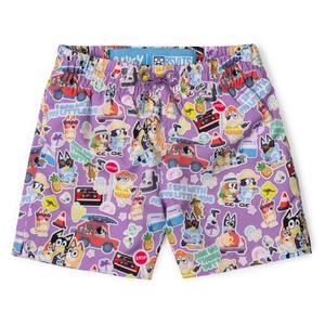 RSVLTS Let's Motor Youth Hybrid Shorts in Purple — front view
