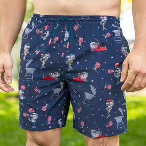 RSVLTS Fins & Freedom Hybrid Shorts in Blue — front view