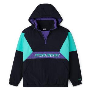 RSVLTS Throwback Boba Anorak Pullover Jacket in Black — front view