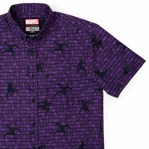 RSVLTS Wakanda Forever KUNUFLEX Short Sleeve Shirt in Purple — front view