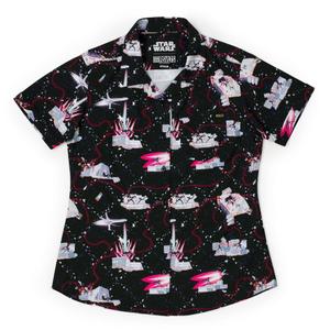 RSVLTS The Twins Women's KUNUFLEX Short Sleeve Shirt in Black — front view