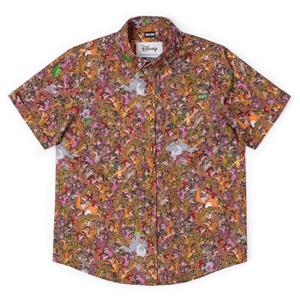 RSVLTS Monkey Business Youth KUNUFLEX Short Sleeve Shirt in Brown — front view