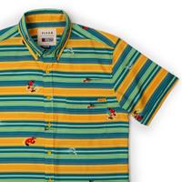 RSVLTS Never Look Back KUNUFLEX Short Sleeve Shirt in Green — front view