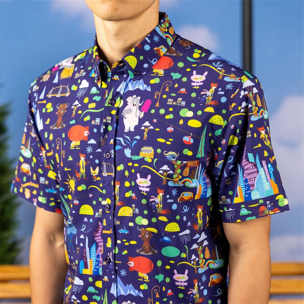 RSVLTS Urban Jungle KUNUFLEX Short Sleeve Shirt in Multicolor — detail 5