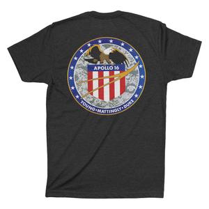 RSVLTS Apollo 16 Crewneck Tee in Black — front view