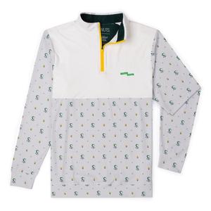 RSVLTS Good Grief Golf Quarter Zip in Gray — front view