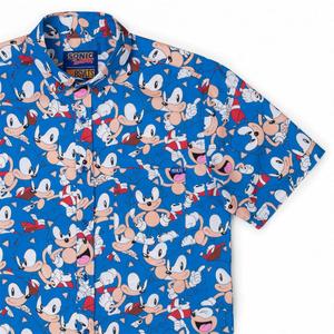 RSVLTS Catch Me If You Can KUNUFLEX Short Sleeve Shirt in Blue — front view
