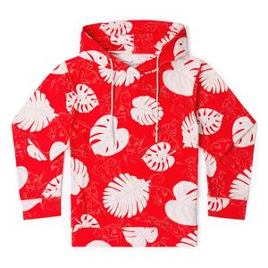 RSVLTS He Mele No Lilo Youth Performance Hoodie in Red — front view