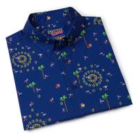 RSVLTS Sonic Interrupted KUNUFLEX Short Sleeve Shirt in Blue — detail 10