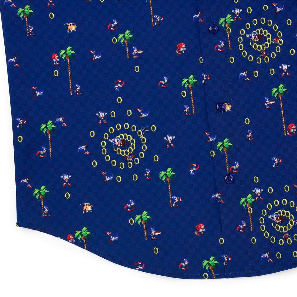 RSVLTS Sonic Interrupted KUNUFLEX Short Sleeve Shirt in Blue — detail 9