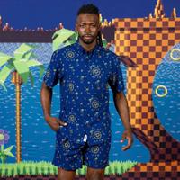 RSVLTS Sonic Interrupted KUNUFLEX Short Sleeve Shirt in Blue — detail 4