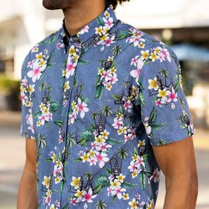 RSVLTS Wander Laos KUNUFLEX Short Sleeve Shirt in Gray — front view