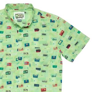 RSVLTS HiFi KUNUFLEX Short Sleeve Shirt in Green — front view