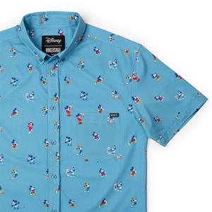 RSVLTS Lil Mickeys KUNUFLEX Short Sleeve Shirt in Blue — front view