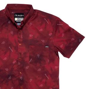 RSVLTS The One With Ross & Rachel KUNUFLEX Short Sleeve Shirt in Red — front view