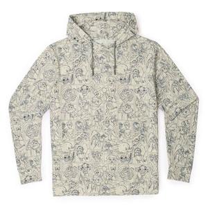 RSVLTS Drawn To Life (Sketch) Performance Hoodie in White — front view