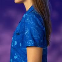 RSVLTS Sketches in the Stars Women's KUNUFLEX Short Sleeve Shirt in Blue — detail 7