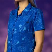 RSVLTS Sketches in the Stars Women's KUNUFLEX Short Sleeve Shirt in Blue — detail 5