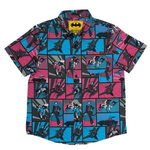 RSVLTS Funny Papers Youth KUNUFLEX Short Sleeve Shirt in Black — front view