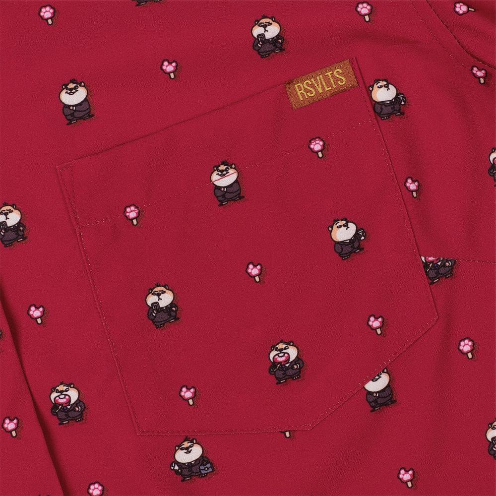 RSVLTS Lil Lemmings Women's KUNUFLEX Short Sleeve Shirt in Red — detail 7