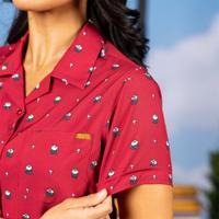 RSVLTS Lil Lemmings Women's KUNUFLEX Short Sleeve Shirt in Red — detail 8