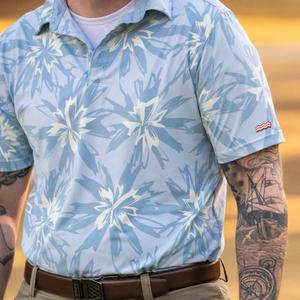 RSVLTS Starburst All-Day Polo in Blue — front view