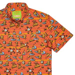 RSVLTS Lasagna Love KUNUFLEX Short Sleeve Shirt in Orange — front view