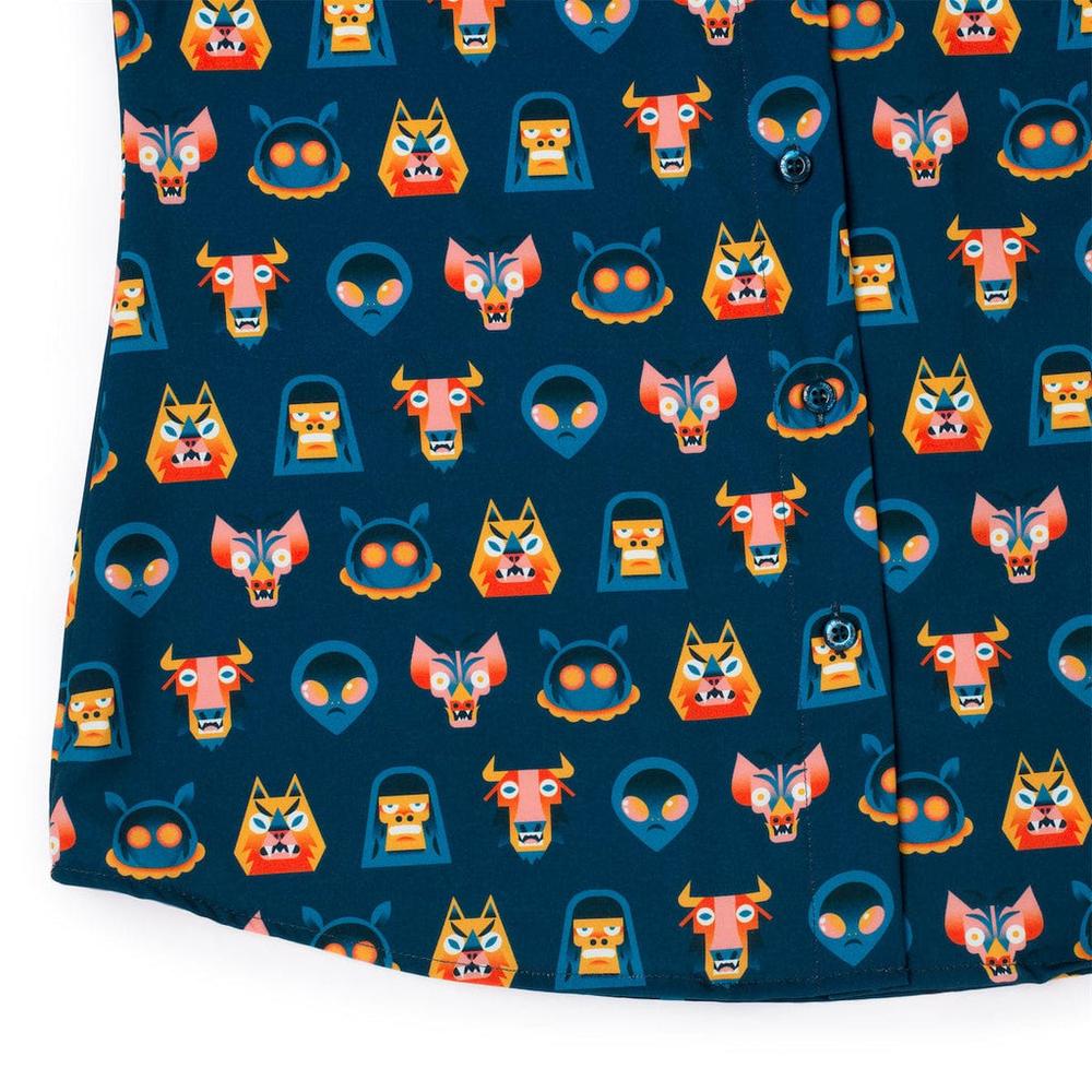 RSVLTS Tales from the Cryptids Women's KUNUFLEX Short Sleeve Shirt in Blue — detail 6