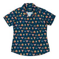 RSVLTS Tales from the Cryptids Women's KUNUFLEX Short Sleeve Shirt in Blue — front view