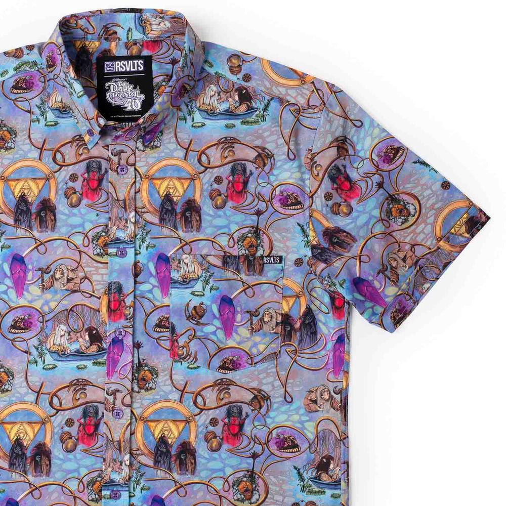 RSVLTS Age of Wonder KUNUFLEX Short Sleeve Shirt in Blue — detail 11