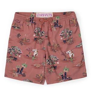 RSVLTS Land Down Under Hybrid Shorts in Brown — front view