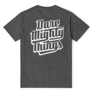 RSVLTS Dare Mighty Things Crewneck Tee in Gray — front view