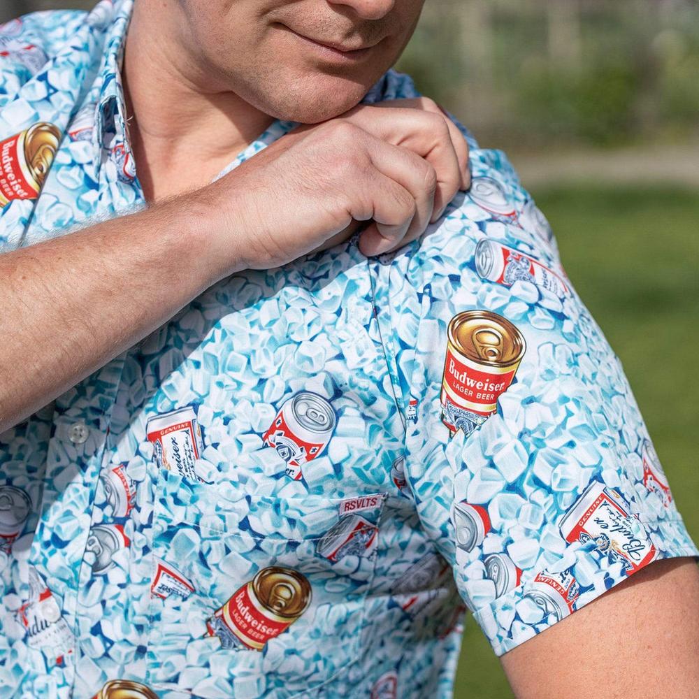 RSVLTS Dad’s Cooler KUNUFLEX Short Sleeve Shirt in Blue — detail 9